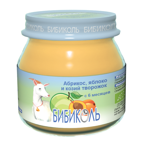Абрикос, яблоко и козий творожок, 80 г
