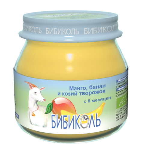 Манго, банан и козий творожок, 80 г