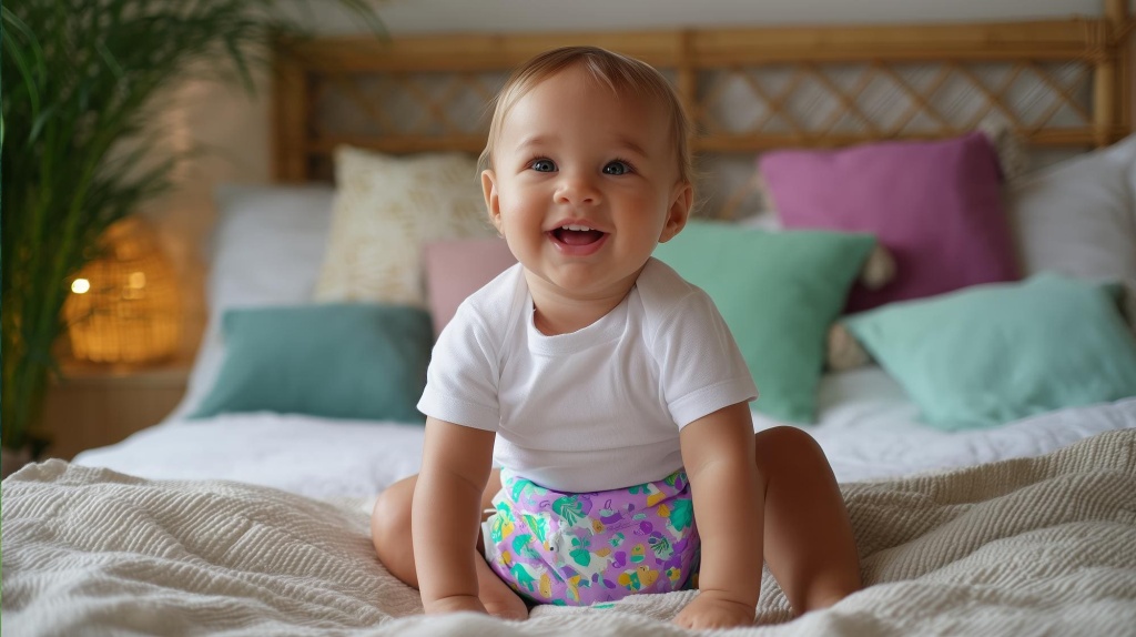 Ребенок в эко подгузнике